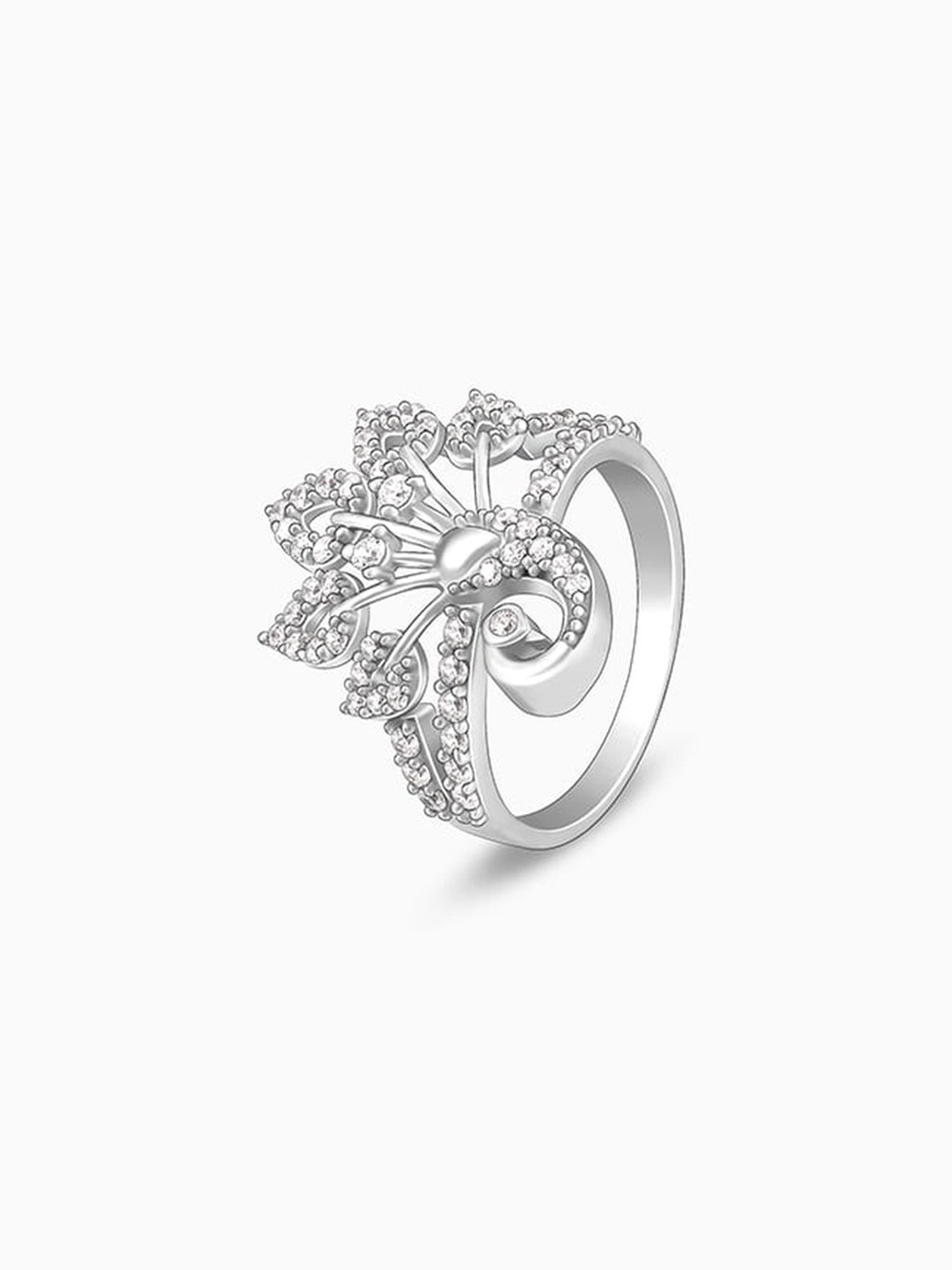 GIVA 925 Silver Peacock On a Throne Ring for Women & Girls