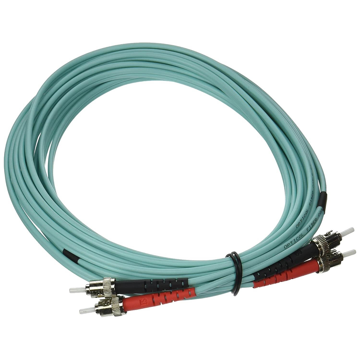 C2G/Cables to Go 36105 10Gb ST/ST Duplex 50/125 Multimode Fiber Patch Cable (5 Meters, Aqua)