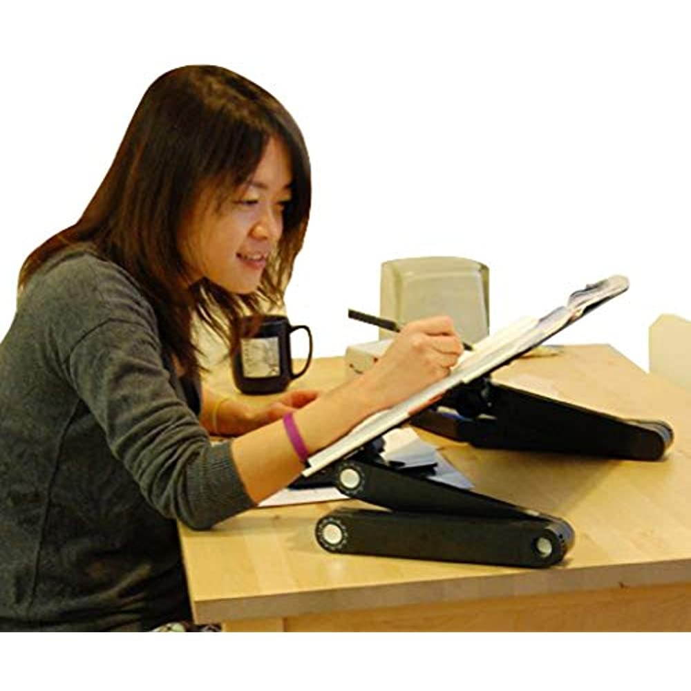 Adjustable Height and Angle Ergonomic Book Holder reading textbook stand for big heavy books studying in bed couch sitting standing at a desk tablet document laptop durable lightweight aluminum,Silver