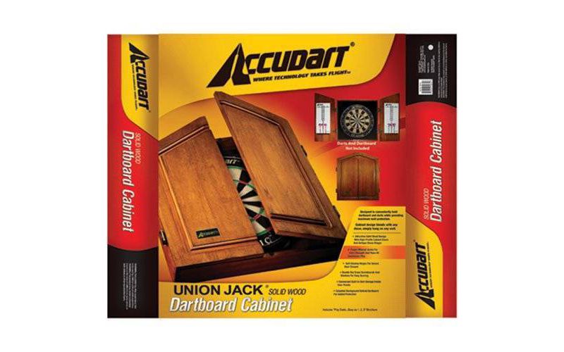 Accudart Union Jack Solid Wood Dartboard Cabinet Set