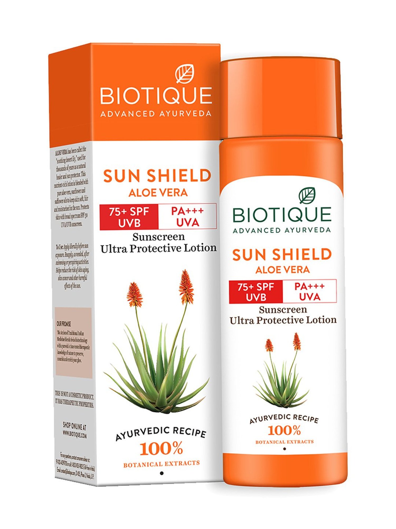 Biotique Sun Shield Aloe Vera SPF 75 Sunscreen Lotion - 190 ml