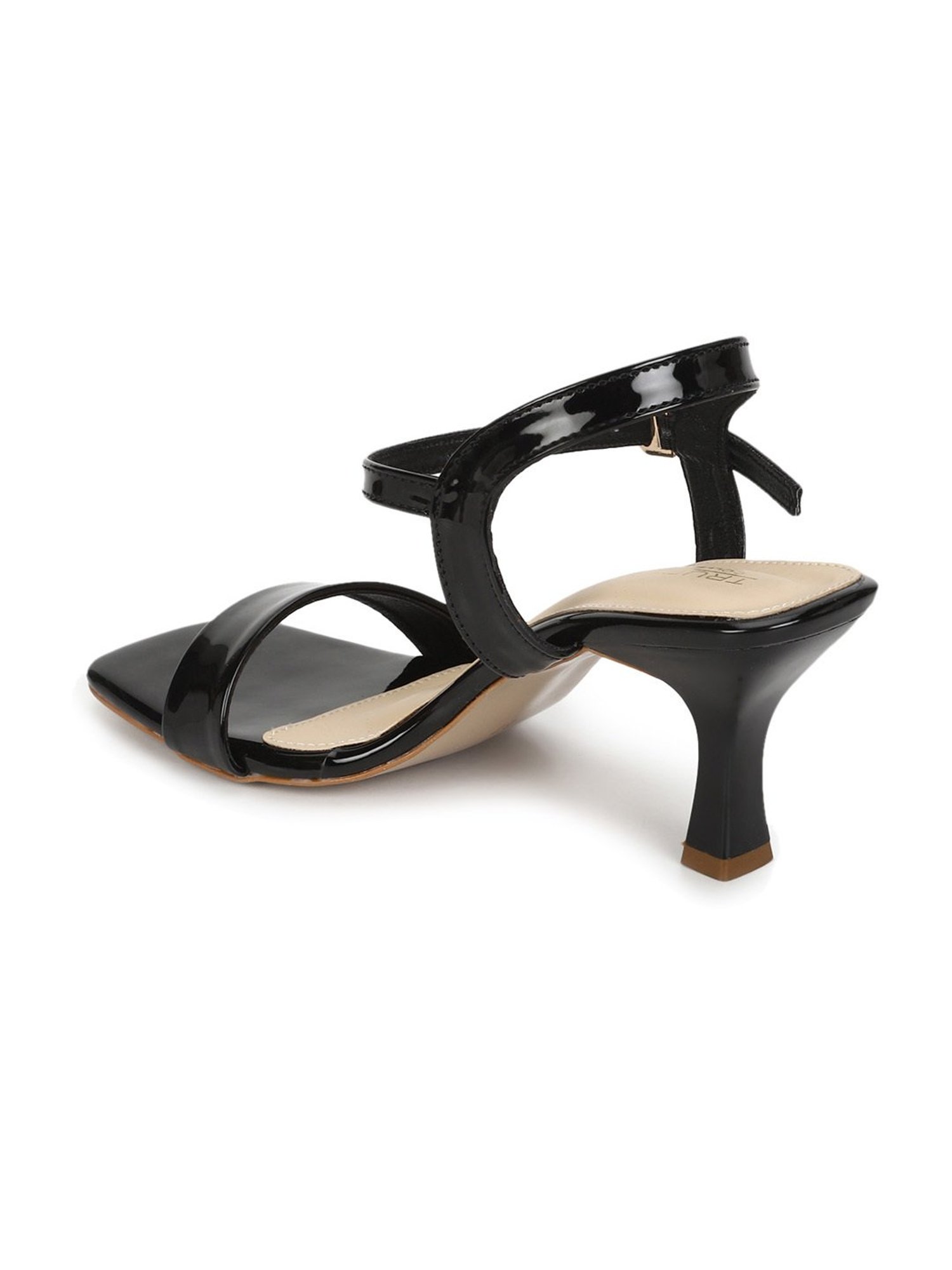 Truffle Collection Women's Black Ankle Strap Stilettos