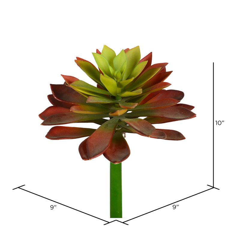 Vickerman 10" Artificial Red and Green Succulent Stem.