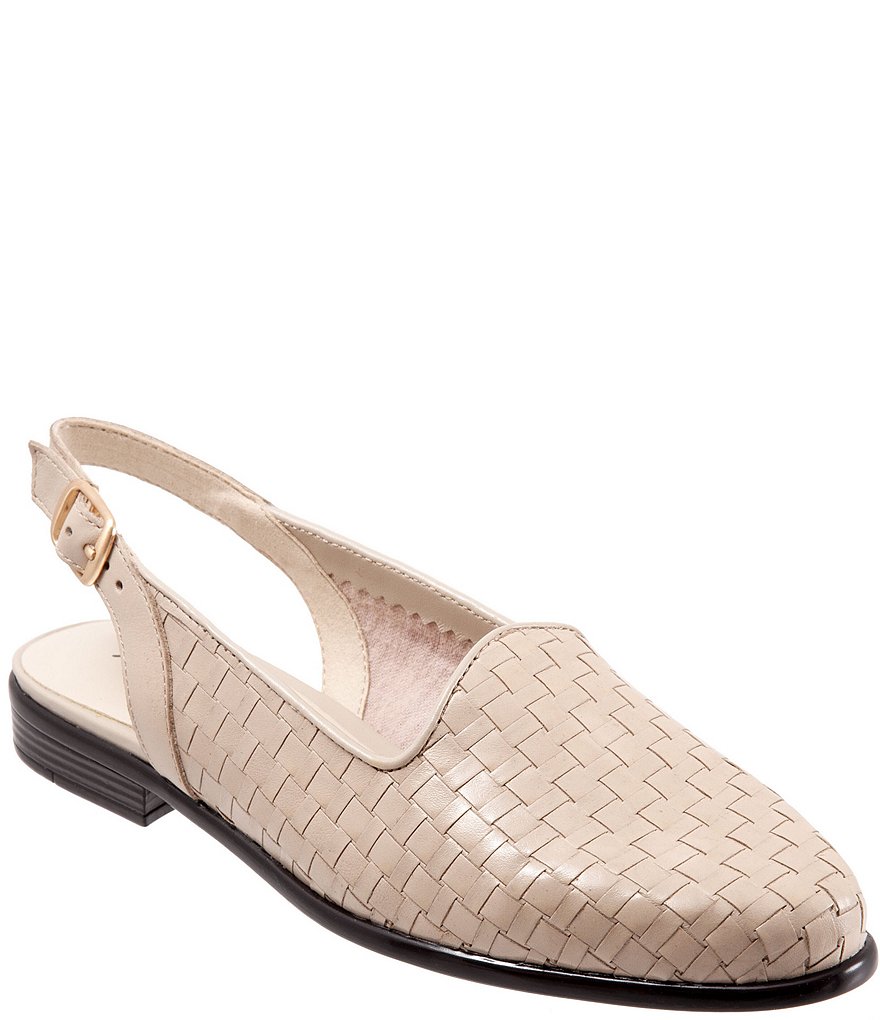 Trotters Lena Woven Leather Slingback Flats