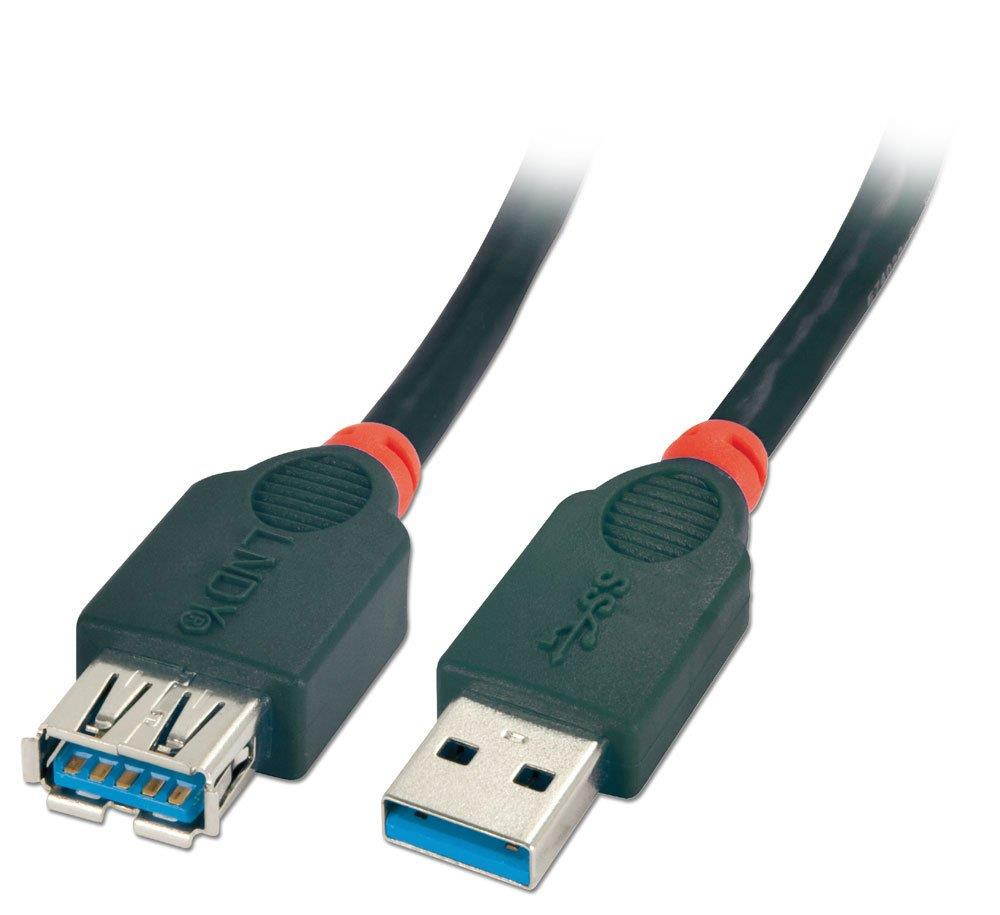 Lindy 2m USB 3.0 Extension Cable - Type A Male to A Female, Black (31482)