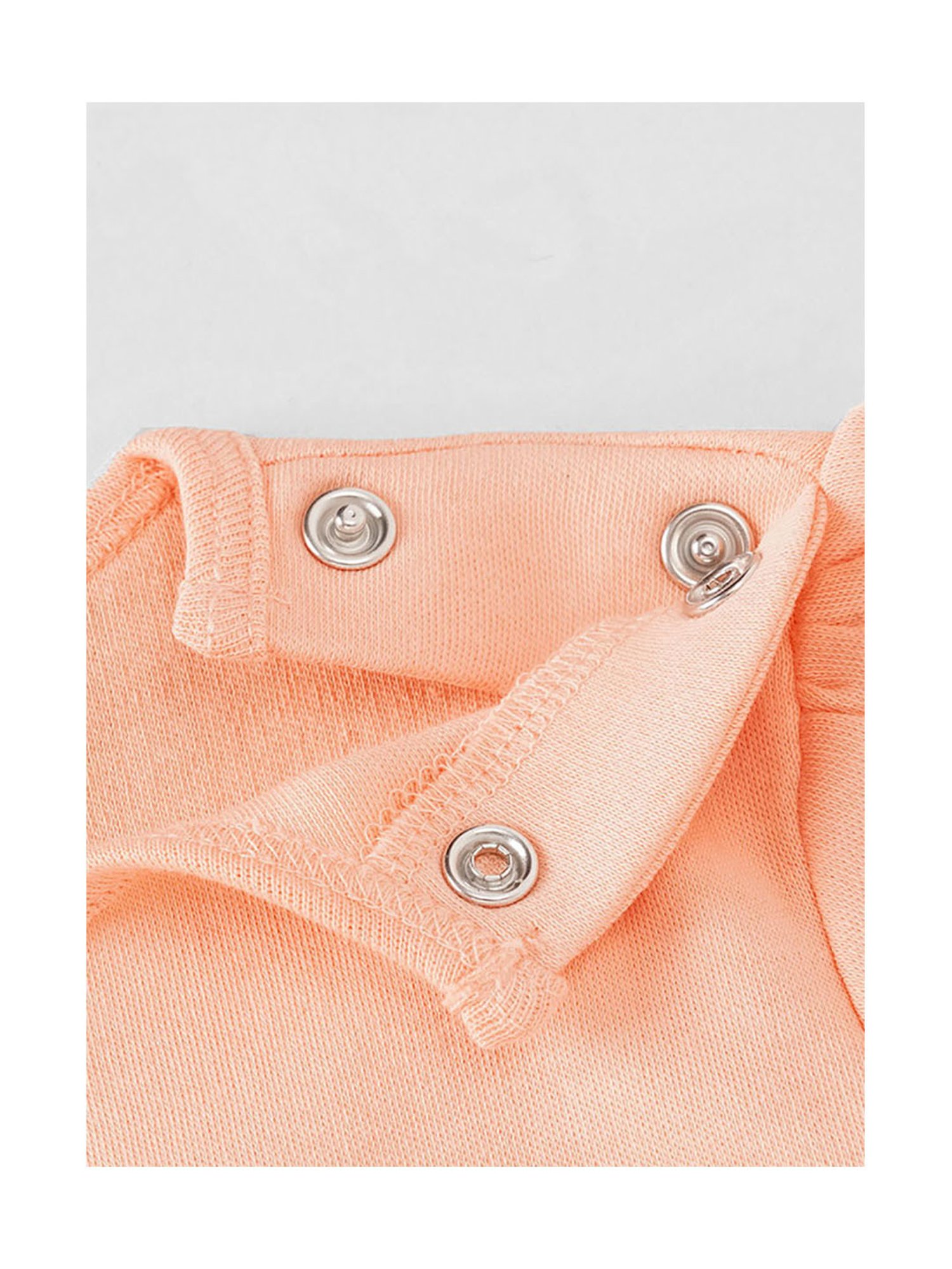 Ed-a-Mamma Baby Peach & Grey Printed Dress (Pack Of 2)