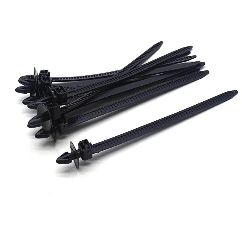 Nylon Umbrella Wing Arrow Push Mount Cable Tie for Wire Cord ManagementElectricIndustrialHousehold Use 67 x 03 Black 10 Pcs