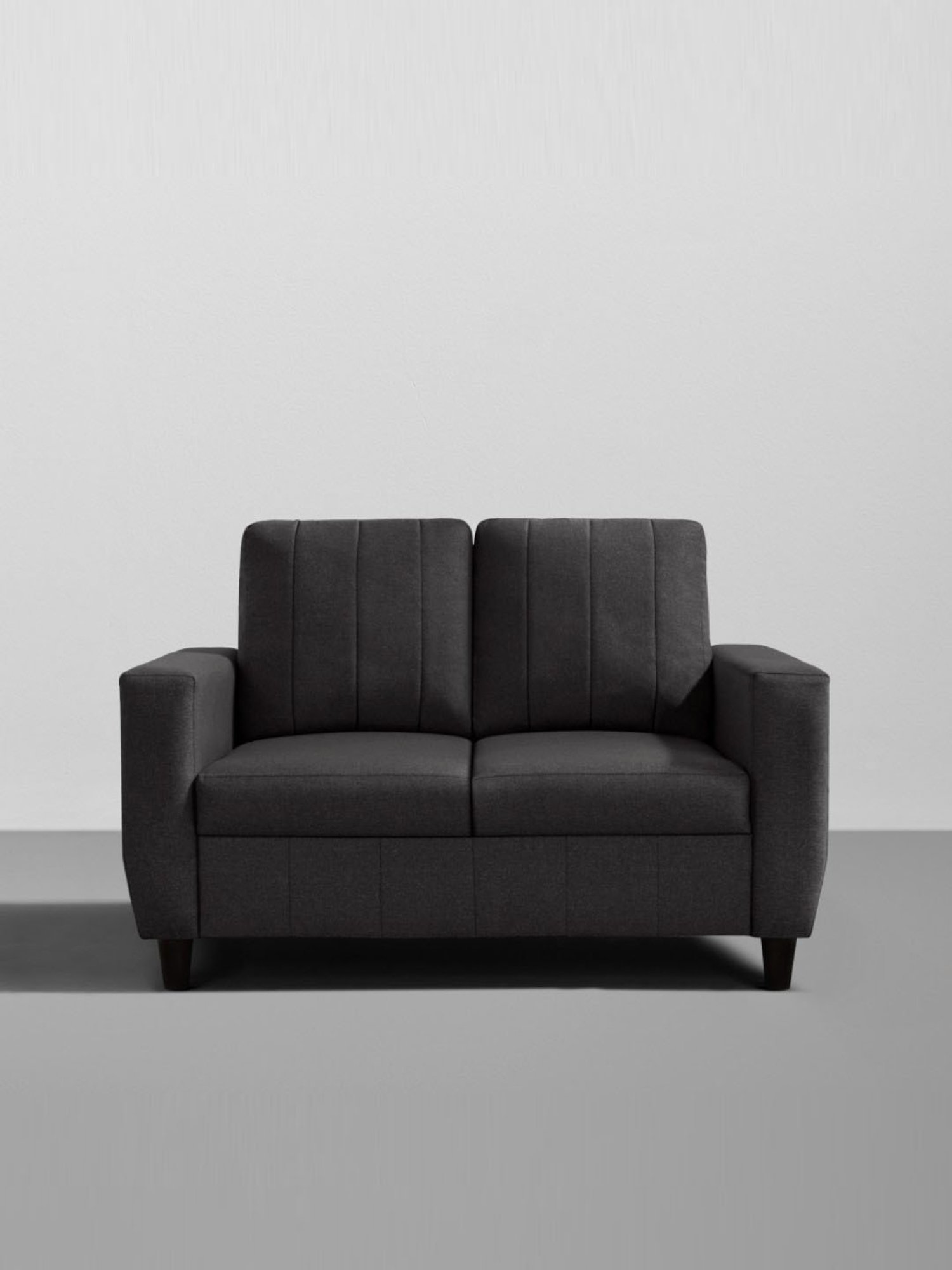 Durian Berry Black Premium Leatherette 2 Seater Sofa