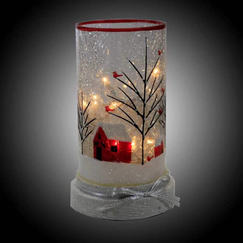 Stony Creek 8.25" Clearly Winter Hurrican Pre-Lit Cardinal Barn  -  Novelty Sculpture Lights