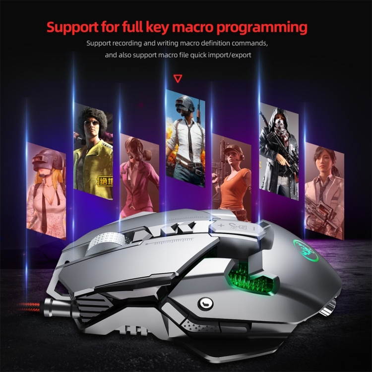 Mechanical Gaming Mouse - 6400 dpi 7 Programmable Buttons LED Backlight for LOL Dota PC Laptop - USB Wired Ergonomic Adjustable