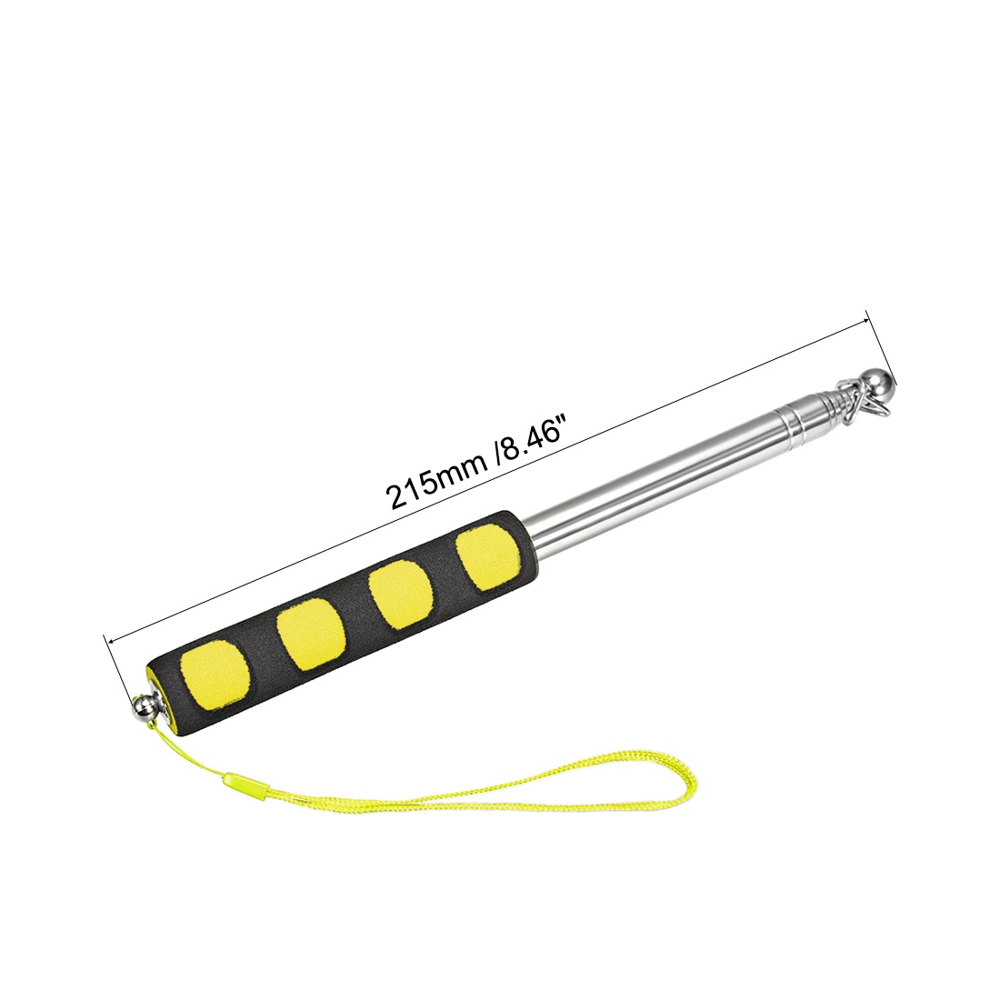 3.28ft/1m Telescopic Handheld Flagpoles Stainless Steel Telescopic Guide Flag Pole Sponge Handle Teaching Pointer for Tour Guides and Teachers Yellow