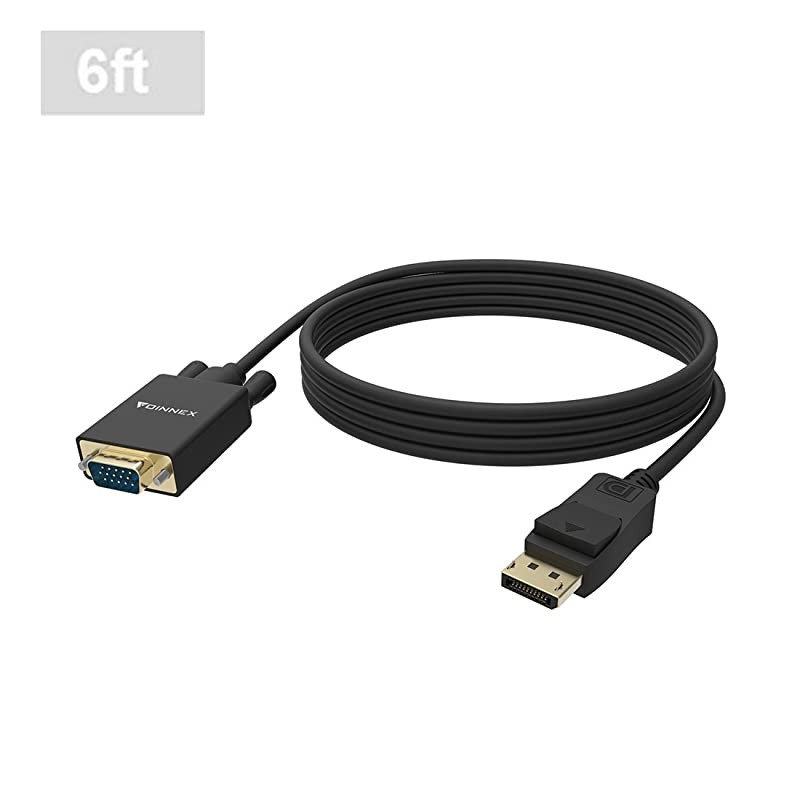 to VGA CableDisplayPort to VGA Monitor Cable 18mMale Display Port to VGA Male Adapter Cordin VGA out Video Converter Lead 1080P60Hz for LenovoHPDellASUS LaptopPCDesktop to TVProjector