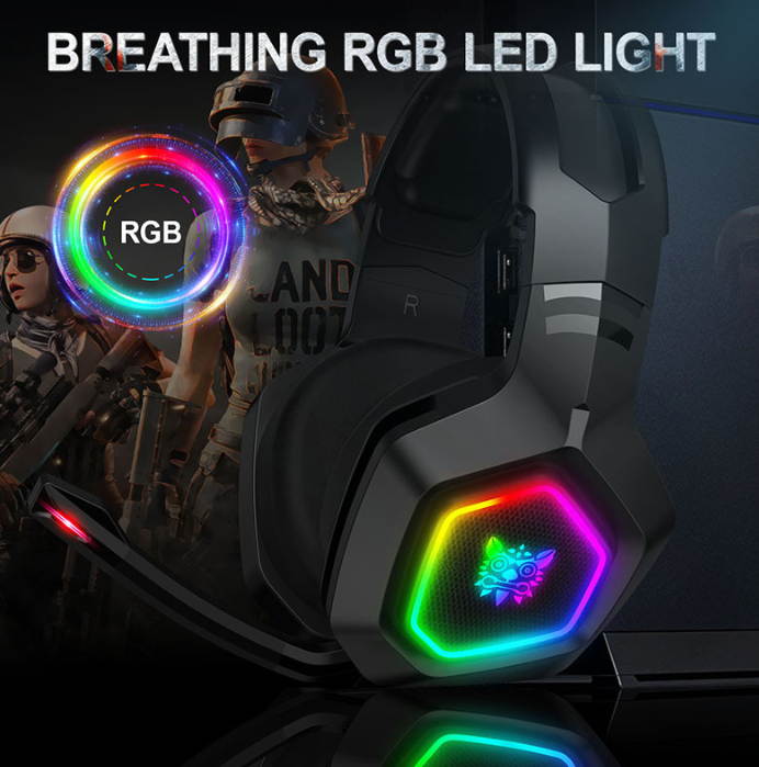 Headphone Breathing Light K10RGB Headphones English Listening Speaking Test Headphone Luminous Gaming Headphone Microphone