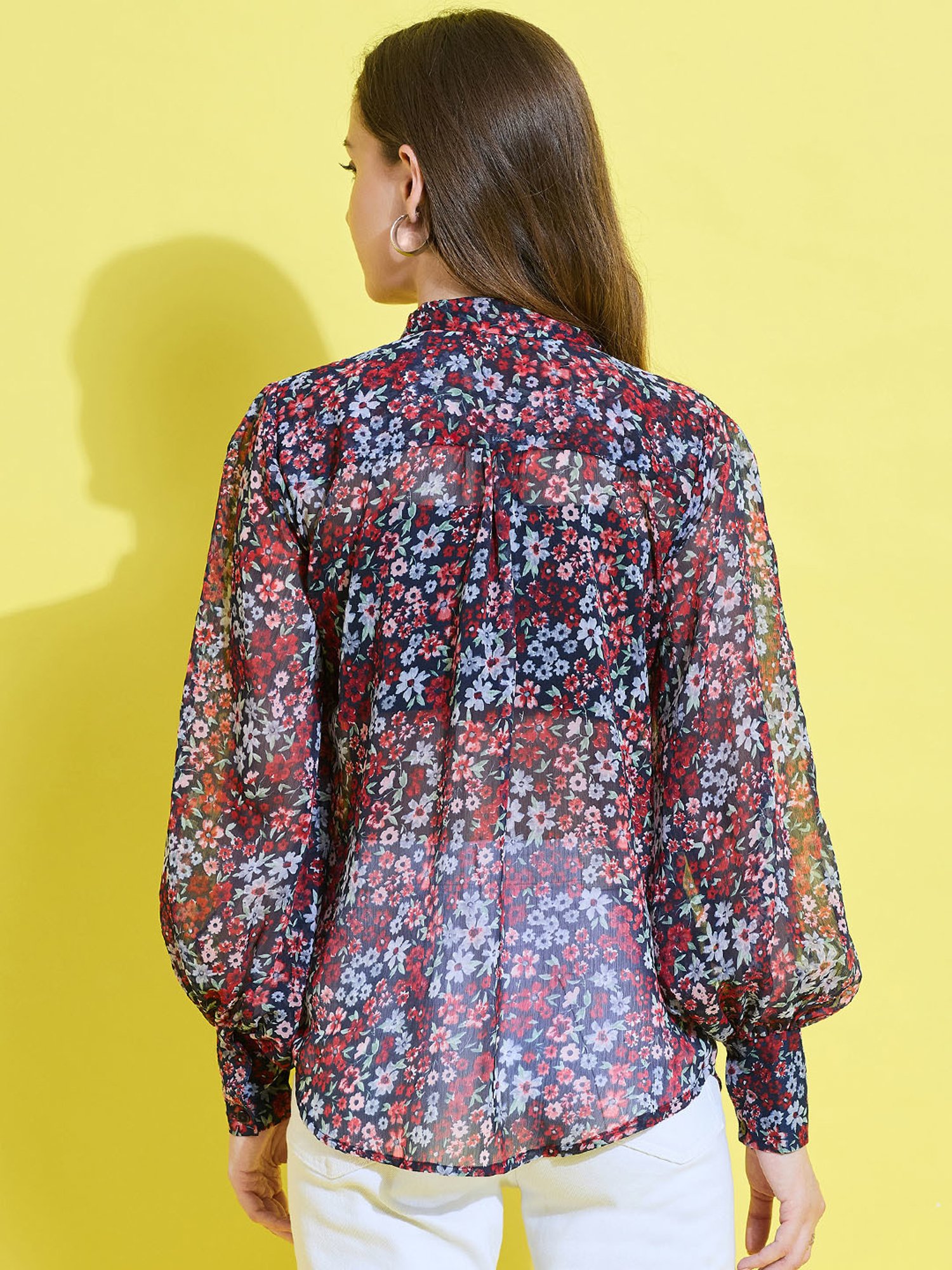 Anvi Be Yourself Navy Floral Print Shirt