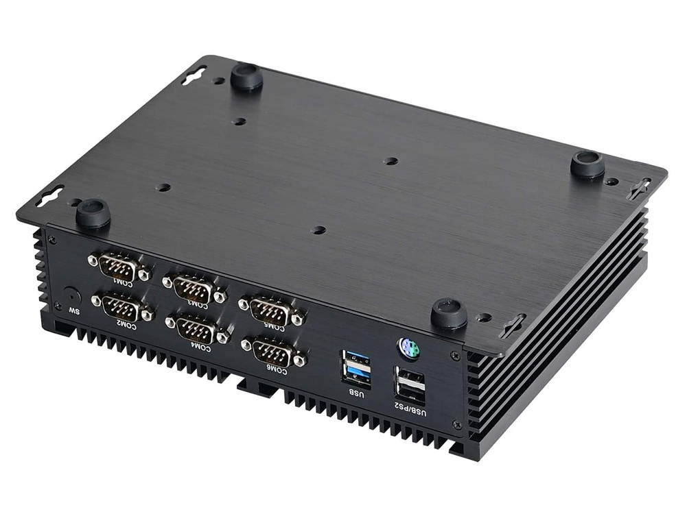 Partaker Fanless Industrial Computer, IPC, Desktop PC, Windows 10 Pro/Linux Ubuntu, Intel Core I3 6157U, GPIO, Watchdog, 2*intel i211, 6*COM RS232 RS422 RS485, 16GB Ram 240GB SSD