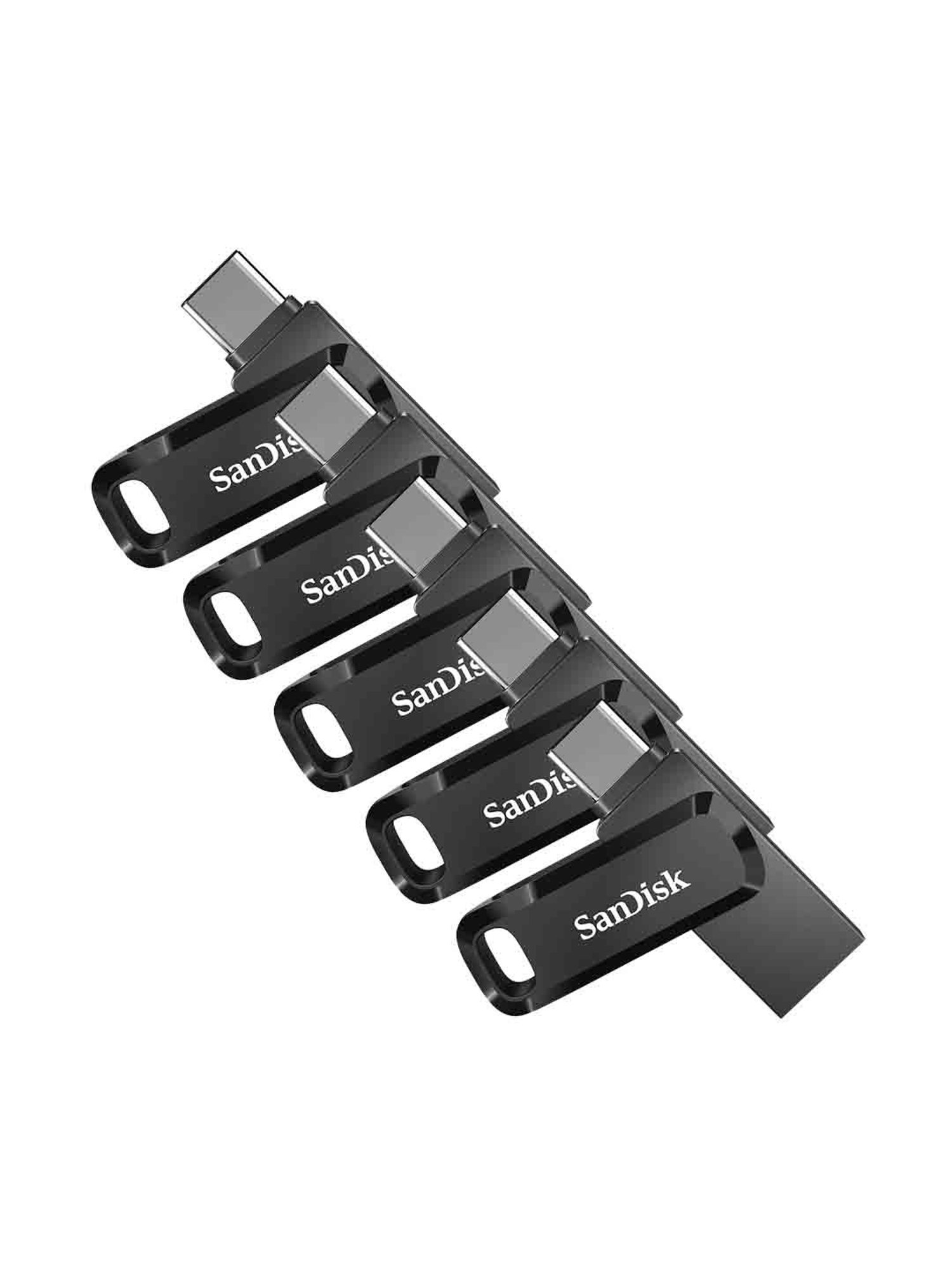 SanDisk Ultra Dual Drive Go SDDDC3-128G-I35 128GB USB 3.1 Type C Pen Drive Pack of 5 (Black)