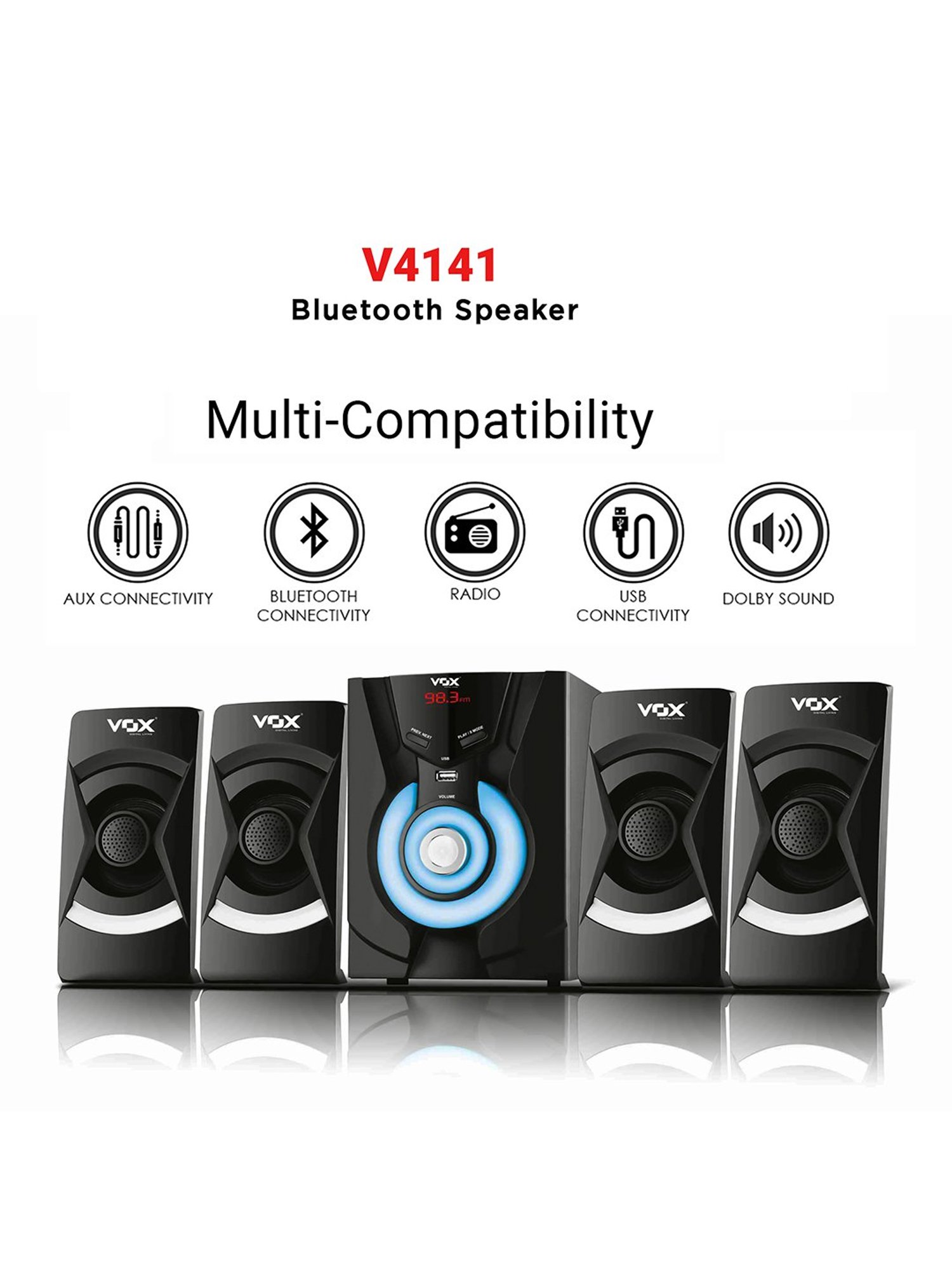 I Kall IK-444 5.1 Channel Home Theatre (Black)