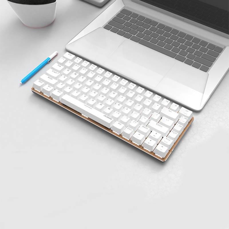 UrChoiceLtd&reg; Ajazz Geek AK3 Usb Wired Gaming Mechanical Keyboard Blue Black Switches for Office, Typists and Play Games ( Blue Switch, Black)