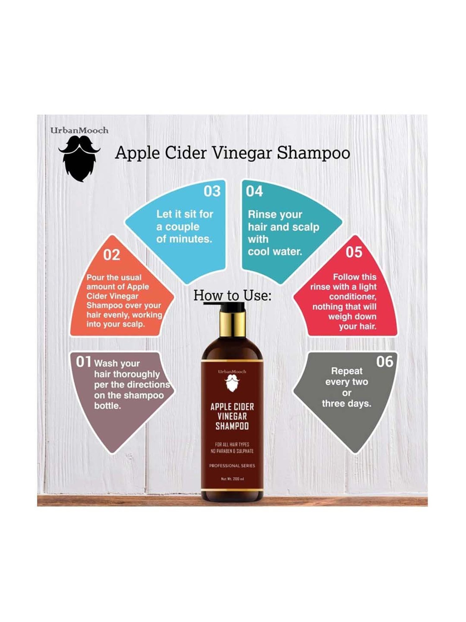 UrbanMooch Apple Cider Vinegar Hair Shampoo - 200 ml