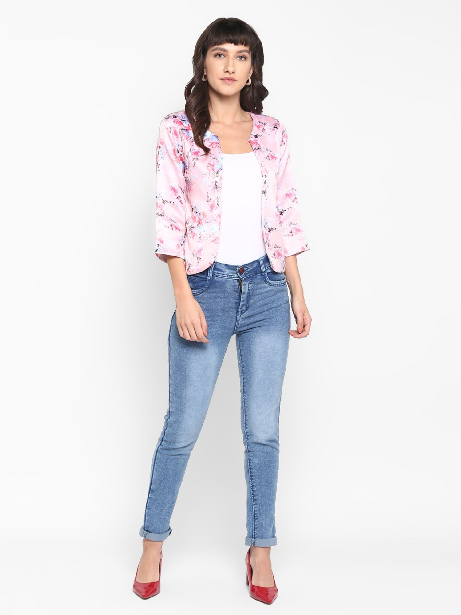 Hangup Pink Printed Shrug