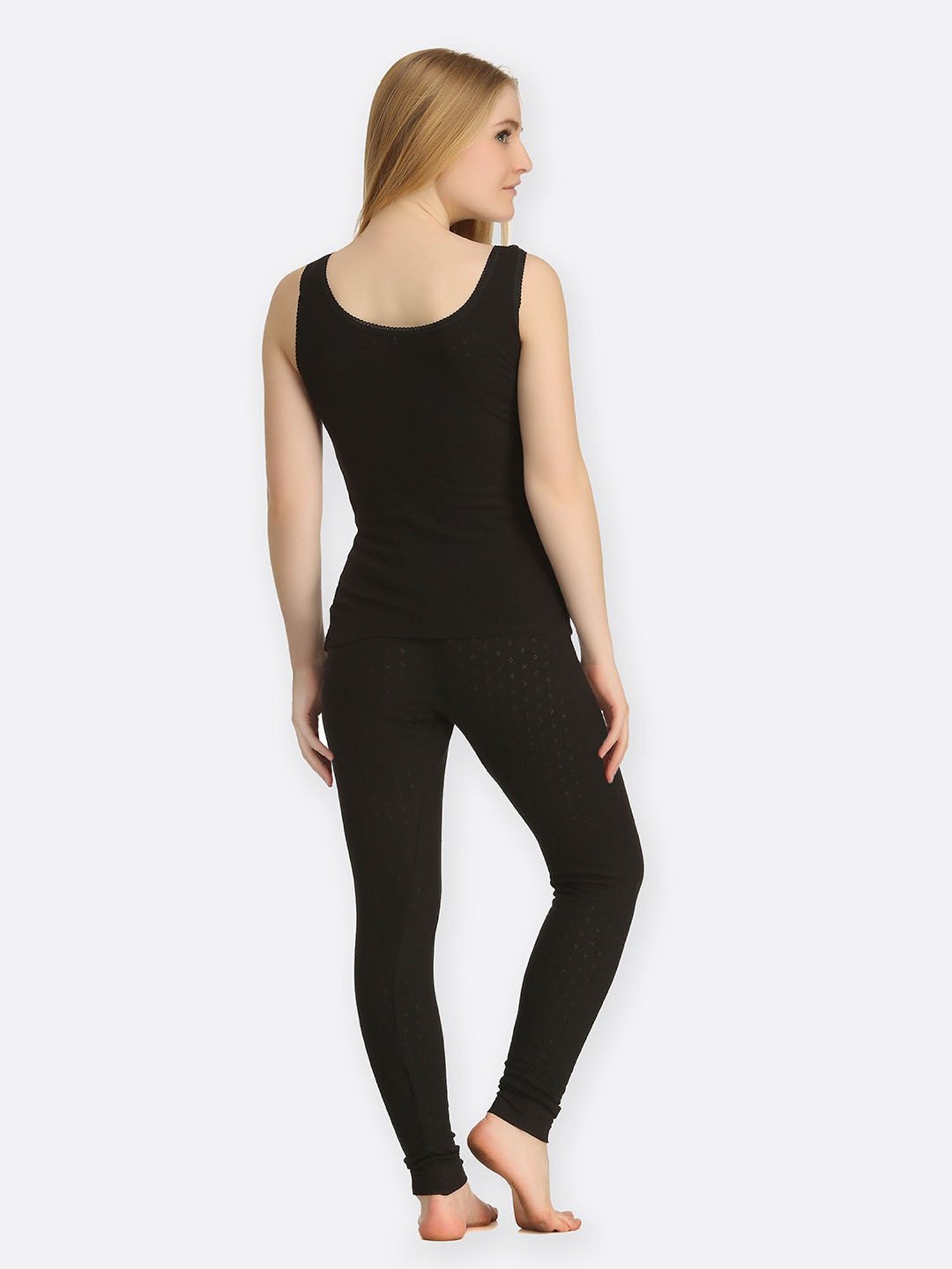 Kanvin Black Thermal Camisole With Tights