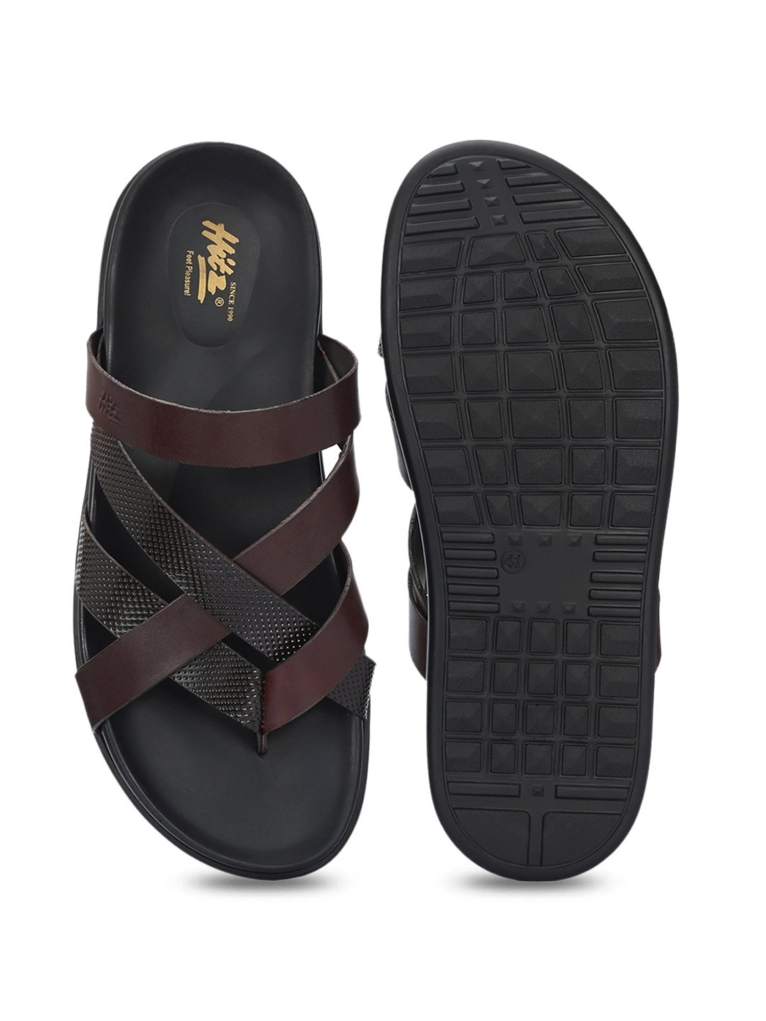 Hitz Men's Brown Toe Ring Sandals