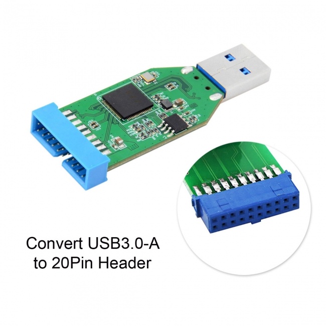 Xiwai USB 3.0 A Type  to Motherboard 20pin Header Female Hub & 20Pin to Dual USB3.0 Female Adapter