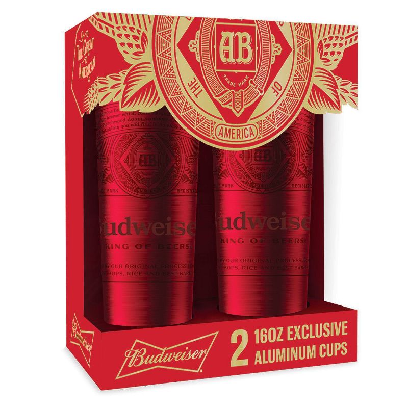 Budweiser 16oz 2pk Metal Limited Edition Cups