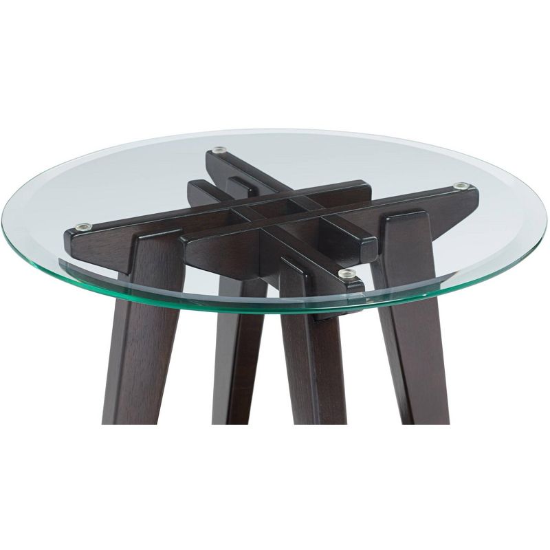 55 Downing Street Milton Dark Brown Round Accent Table