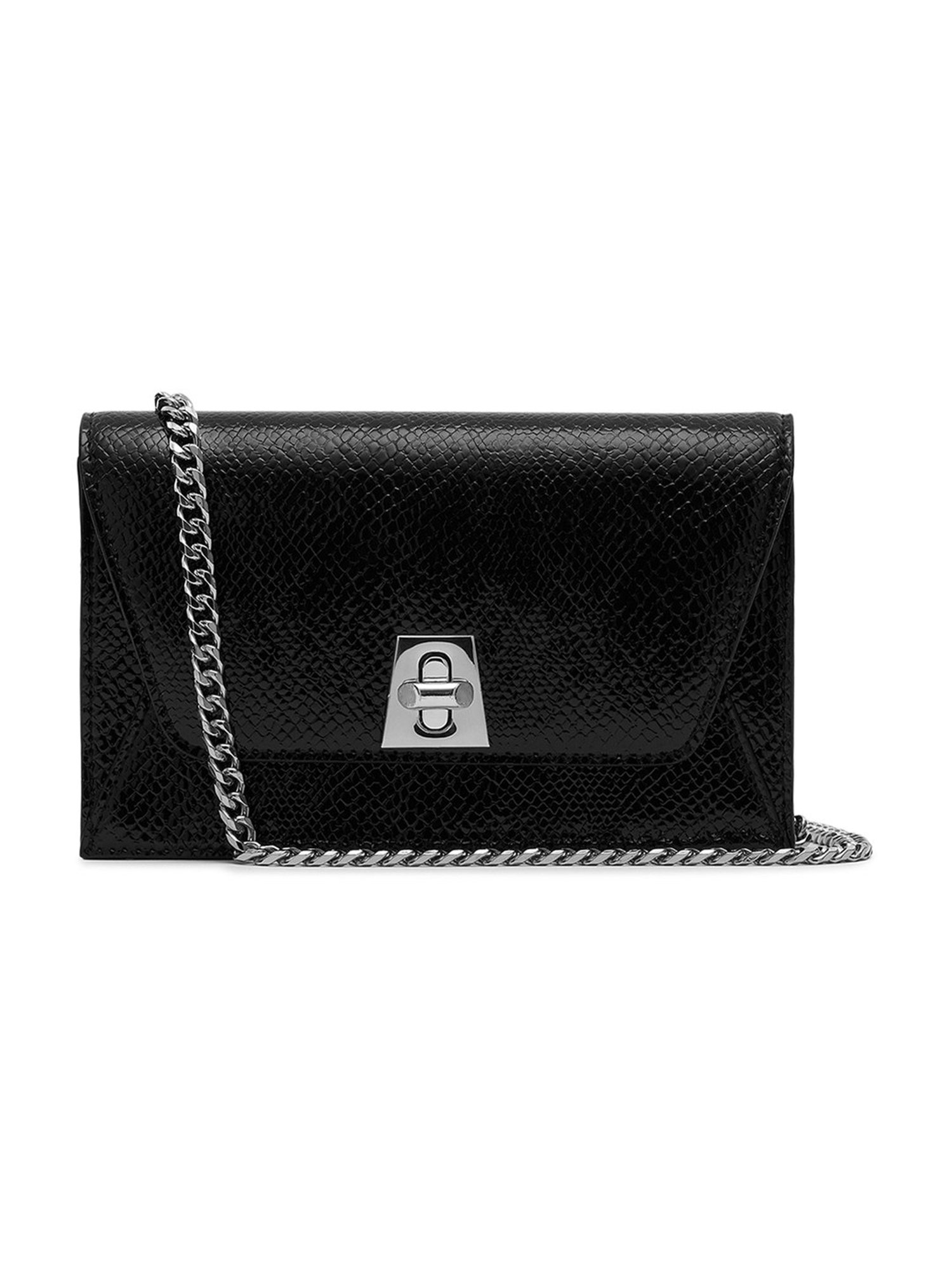 Miraggio Miley Black Textured Small Cross Body Bag