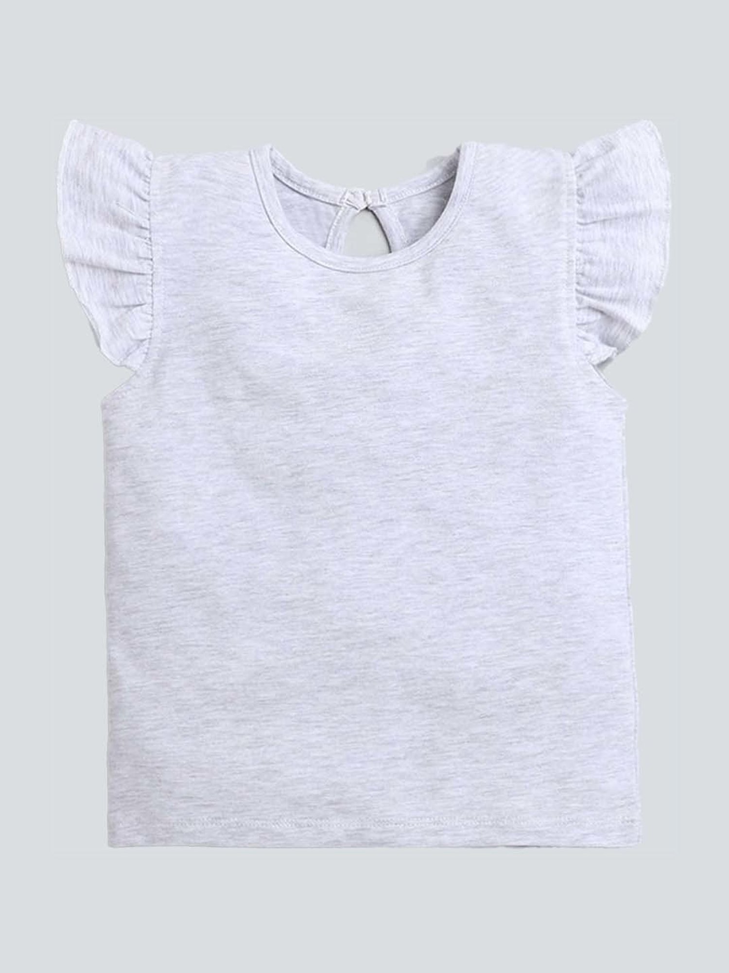 The Magic Wand Kids Grey & Red Cotton Blend Solid Top Set