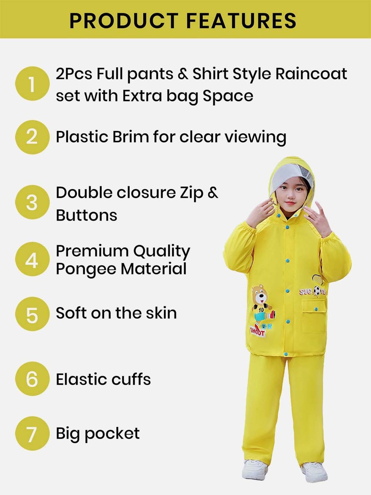 Little Surprise Box Kids Pink Printed Full Sleeves Raincoat