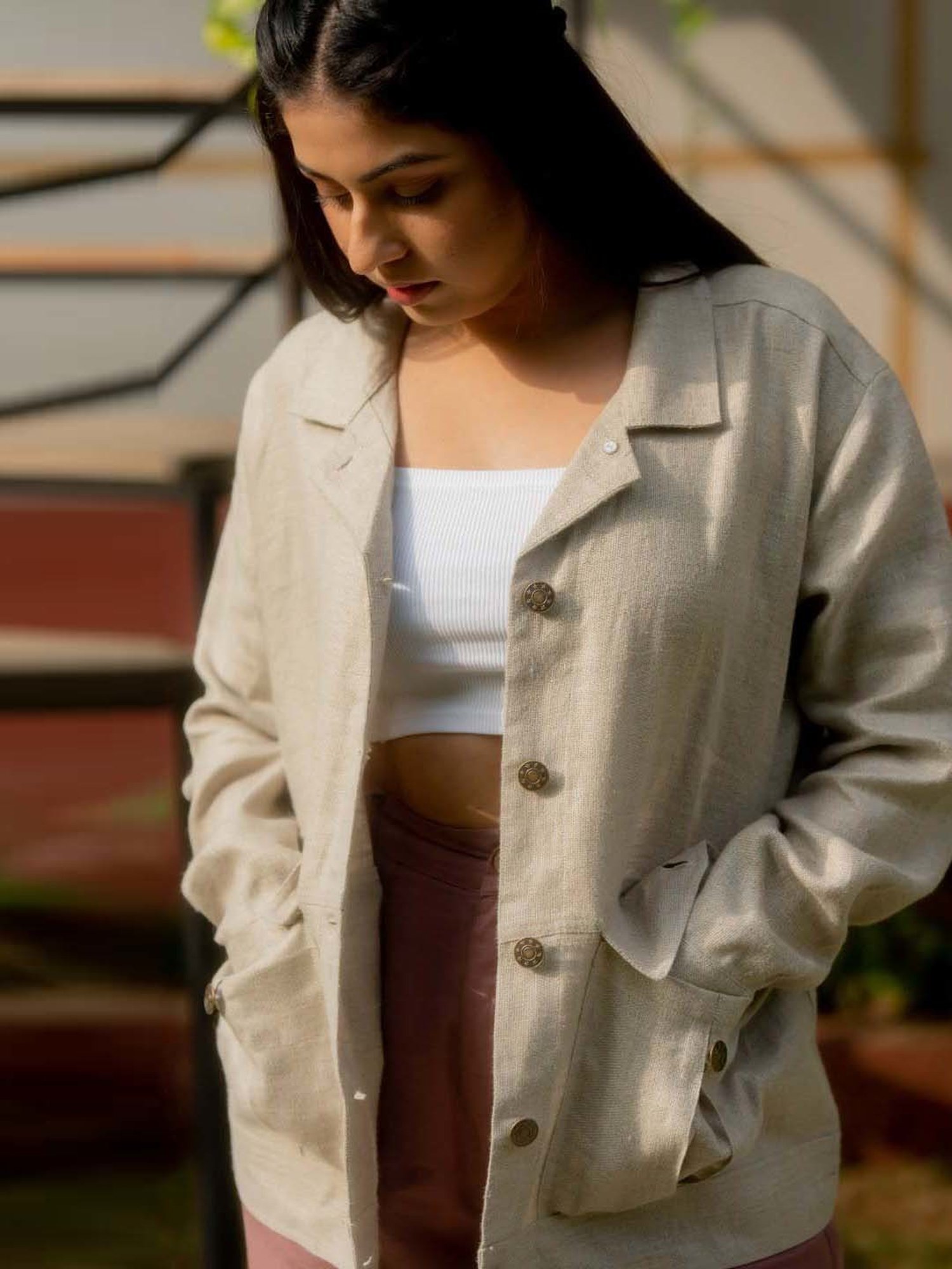 Anousshka Natural Oversized Hemp Jacket