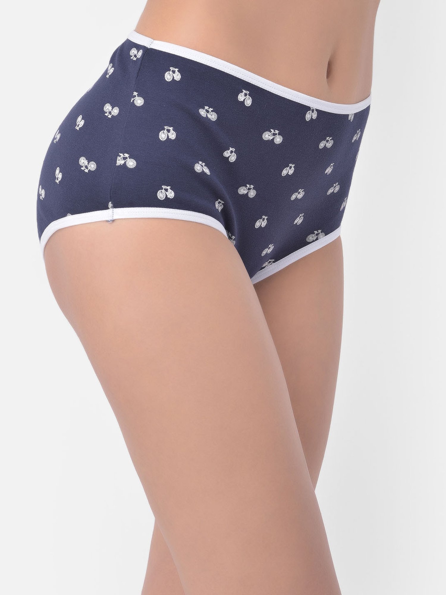 Clovia Navy Printed Hipster Panty