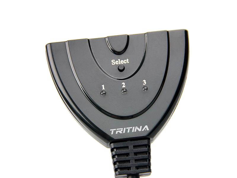 Tritina 3-in-1 HDMI Switcher with Cable Auto Sensor and Manual Splitter Supprt Hight resolution 1080p HDTV,DVD,XBOX,WII,TV BOX, etc.