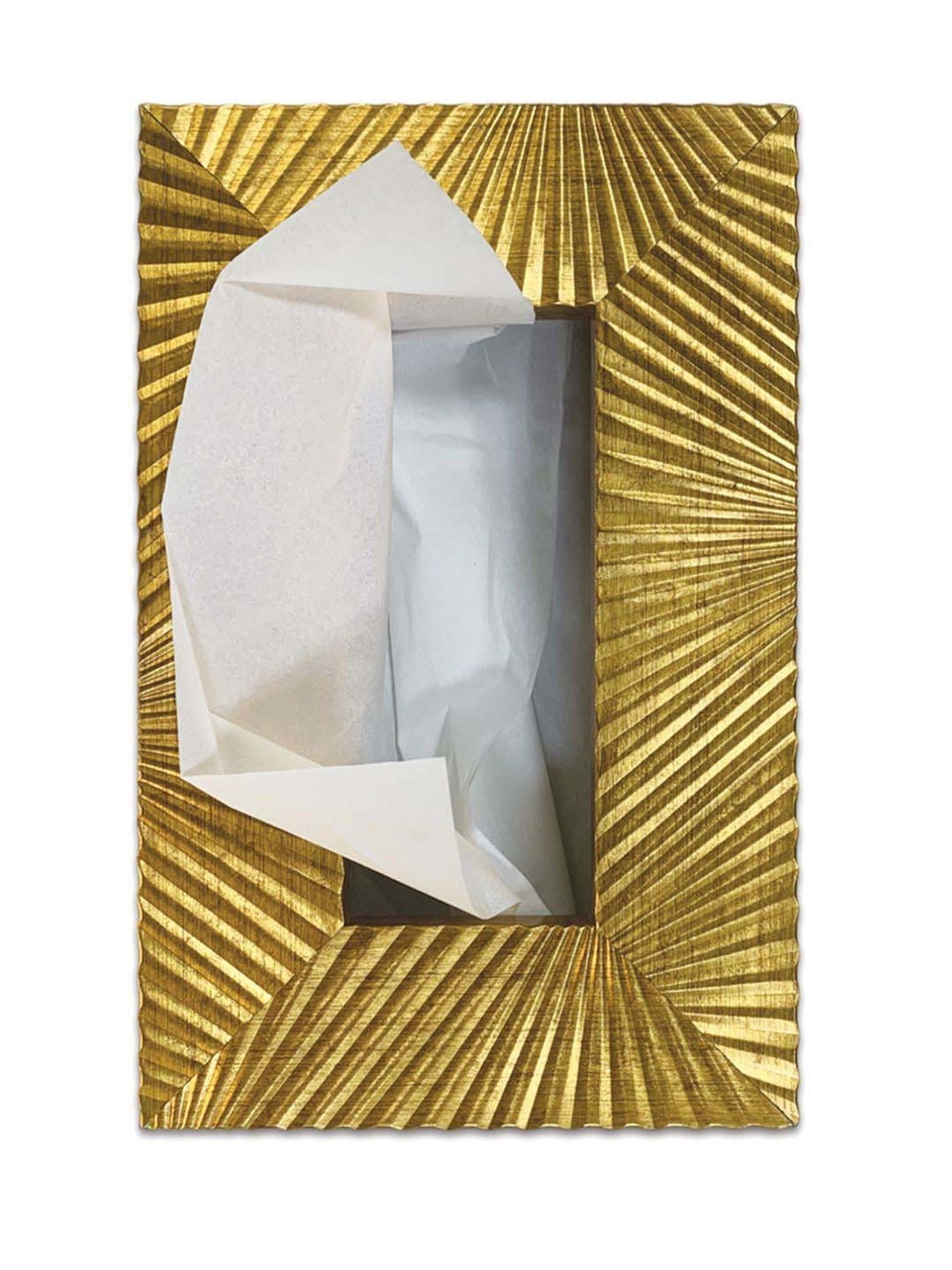 Art Street Gold Engineered Wood Rectangle Tissue Paper Napkin Box