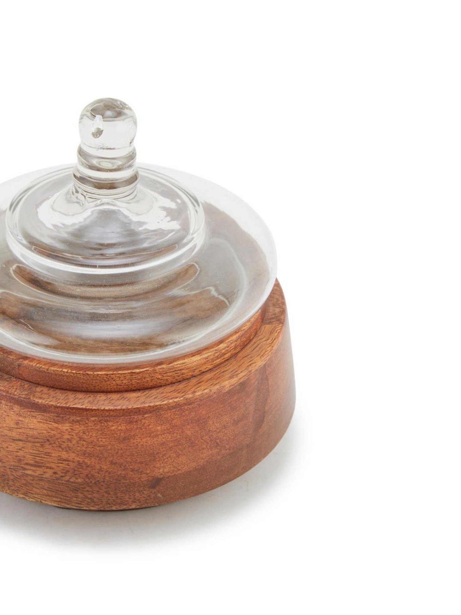 Fabindia Home Arali Solid Brown Wood Jar