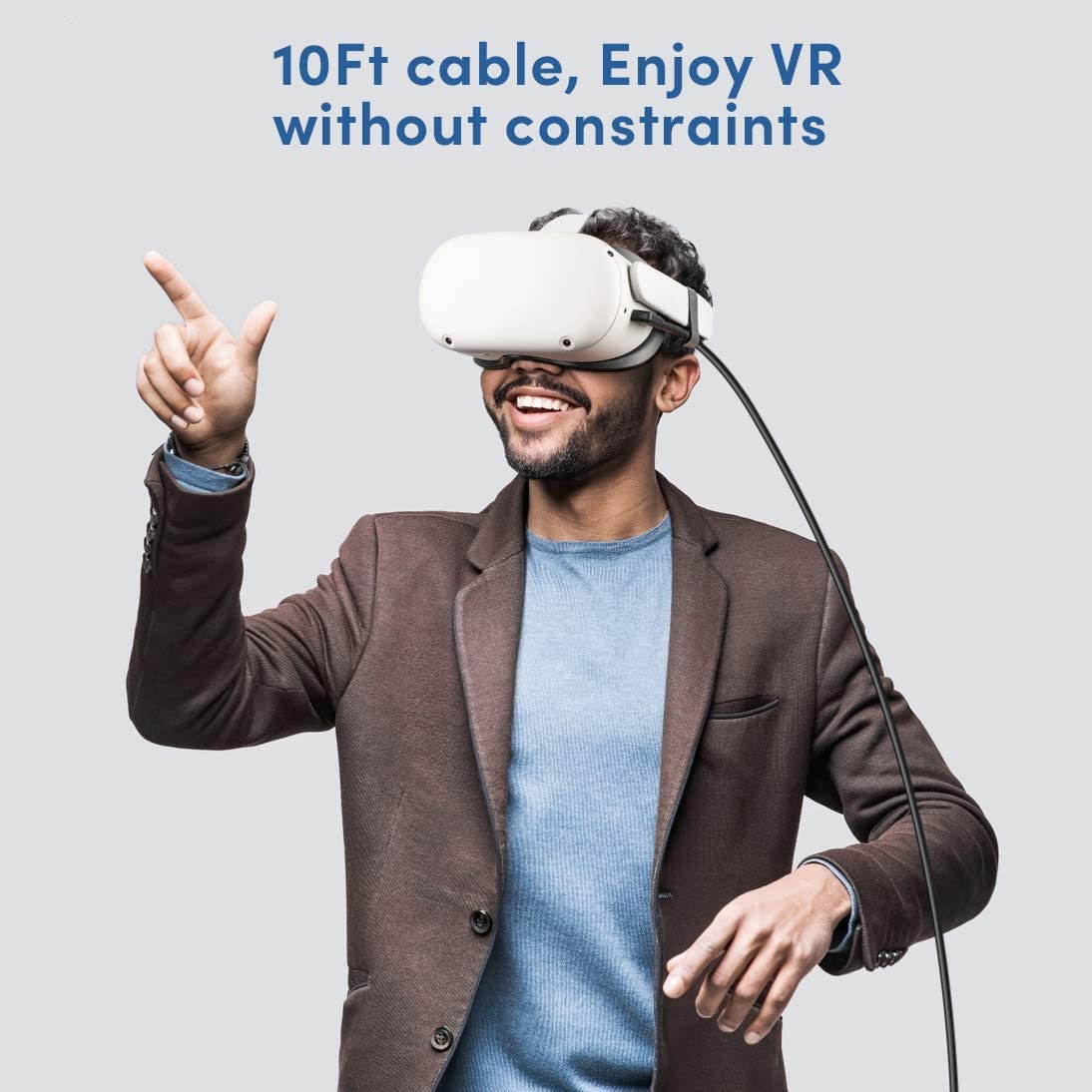 USB A to USB C Cable 10ft/3M for Oculus Quest 2, USB 3.2 Type C to USB 3.0 Cable High Speed Data Transfer & 3A Fast Charging Cord Compatible with Quest/Quest 2, Gaming PC, VR Headset, 4K Displays