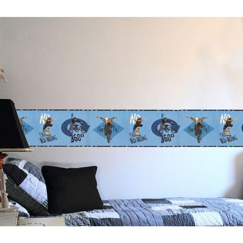 Sports Skating SK8TR Skate Boarding Wall Paper Border Roll - Sure Strip..