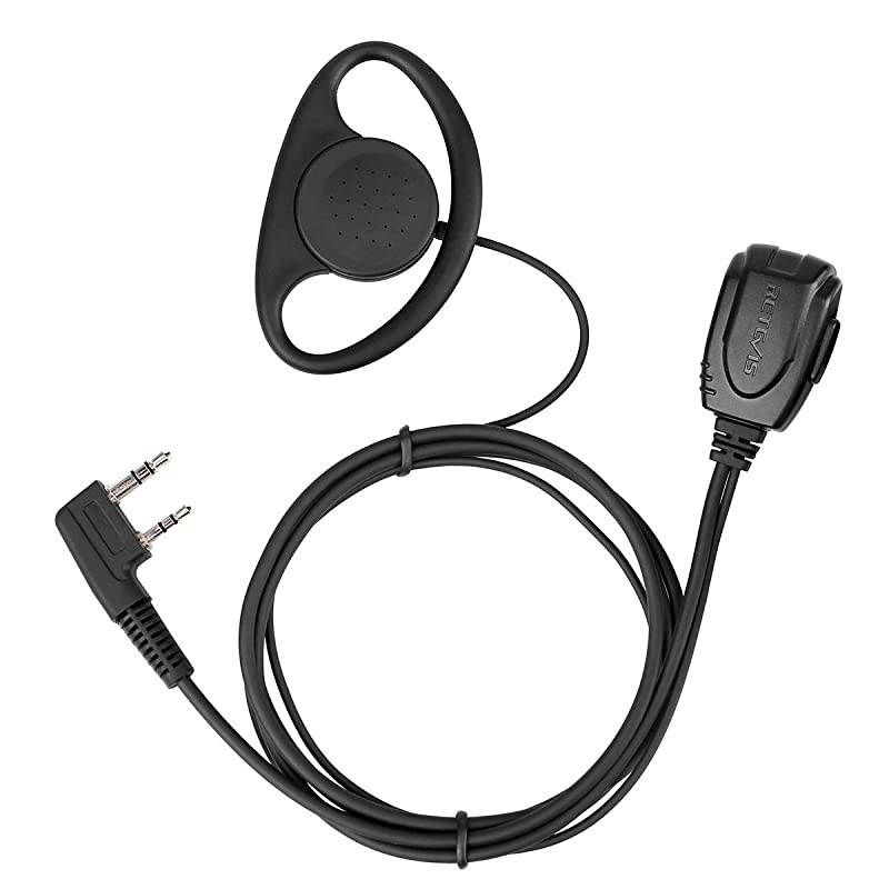 Walkie Talkie Earpiece 2 Pin D Shape Headset for  H777 RT21 RT22 RT27 UV5R 888S Arcshell AR5 2 Way Radios 5 Pack