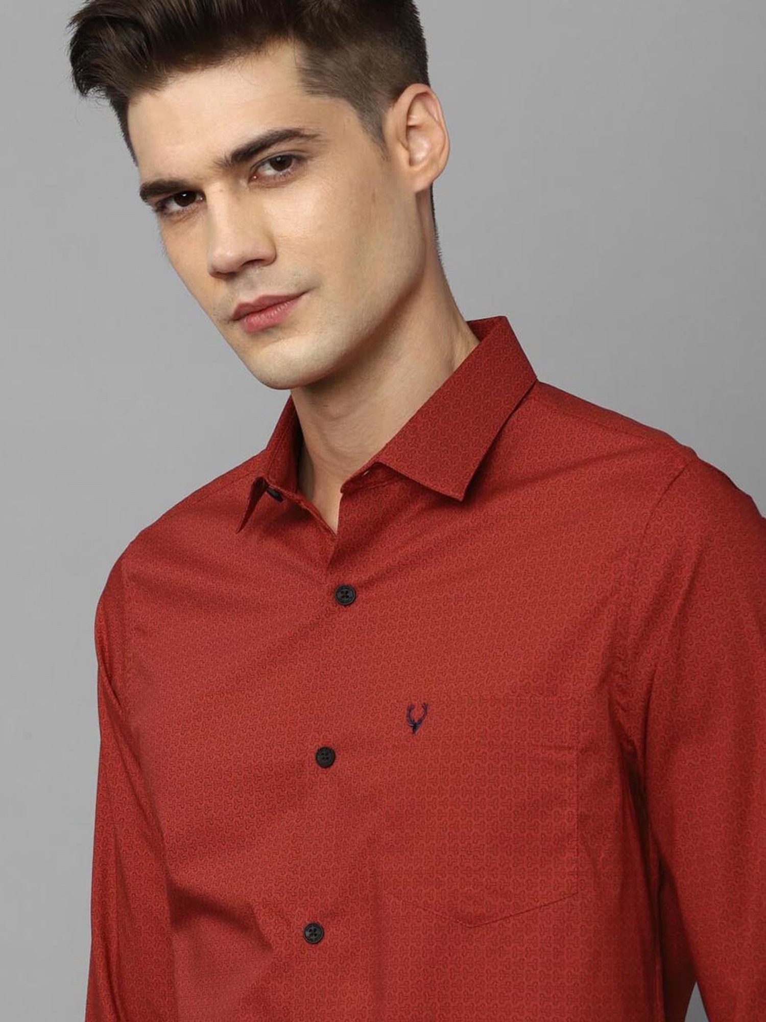 Spykar Blue Cotton Slim Fit Checks Shirt