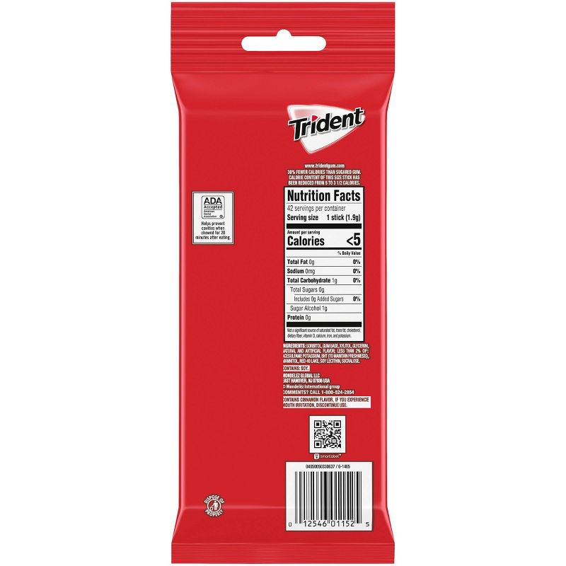 Trident Cinnamon Sugar Free Gum - 2.86oz