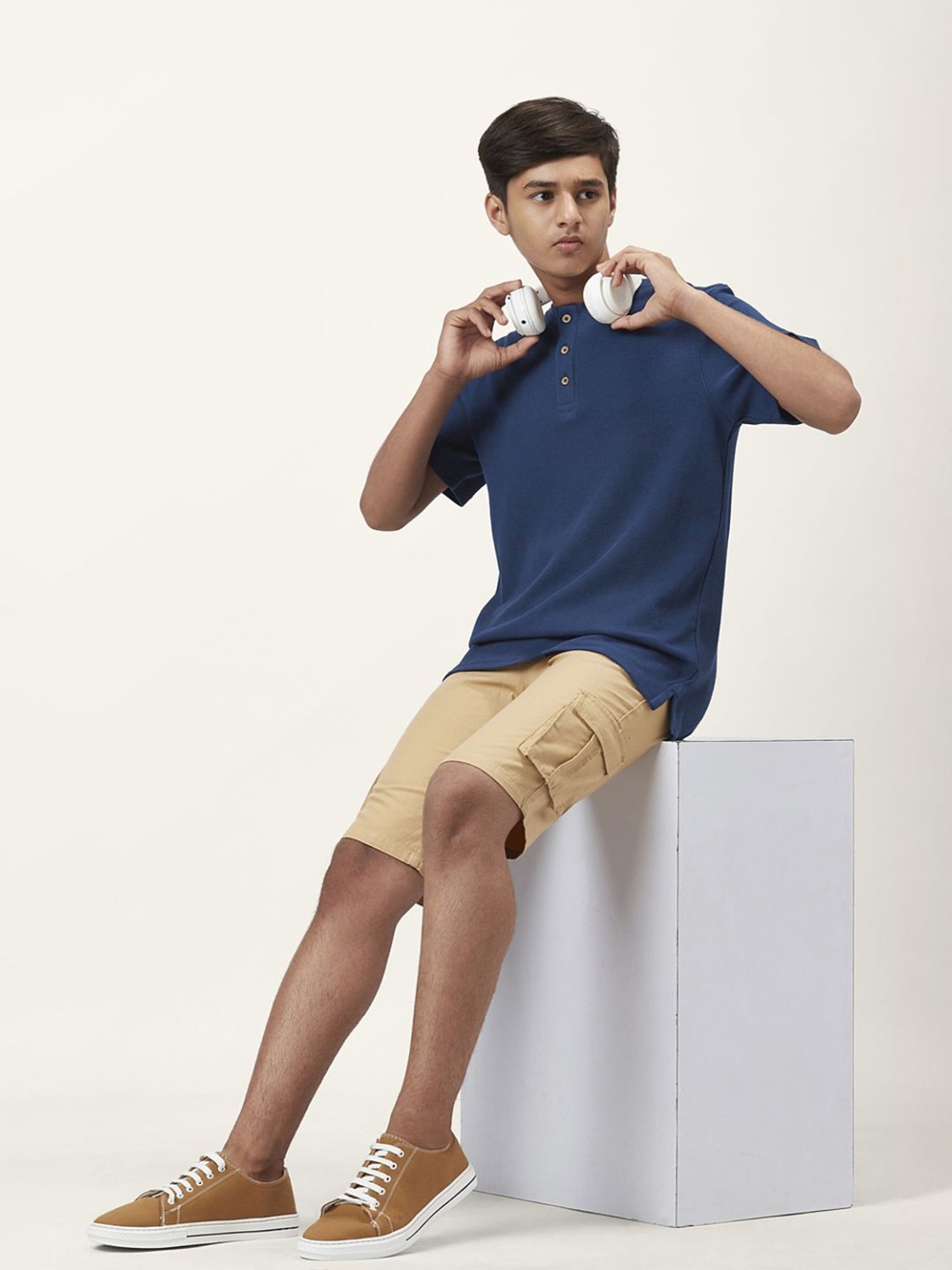 Coolsters by Pantaloons Kids Navy Cotton Regular Fit T-Shirt