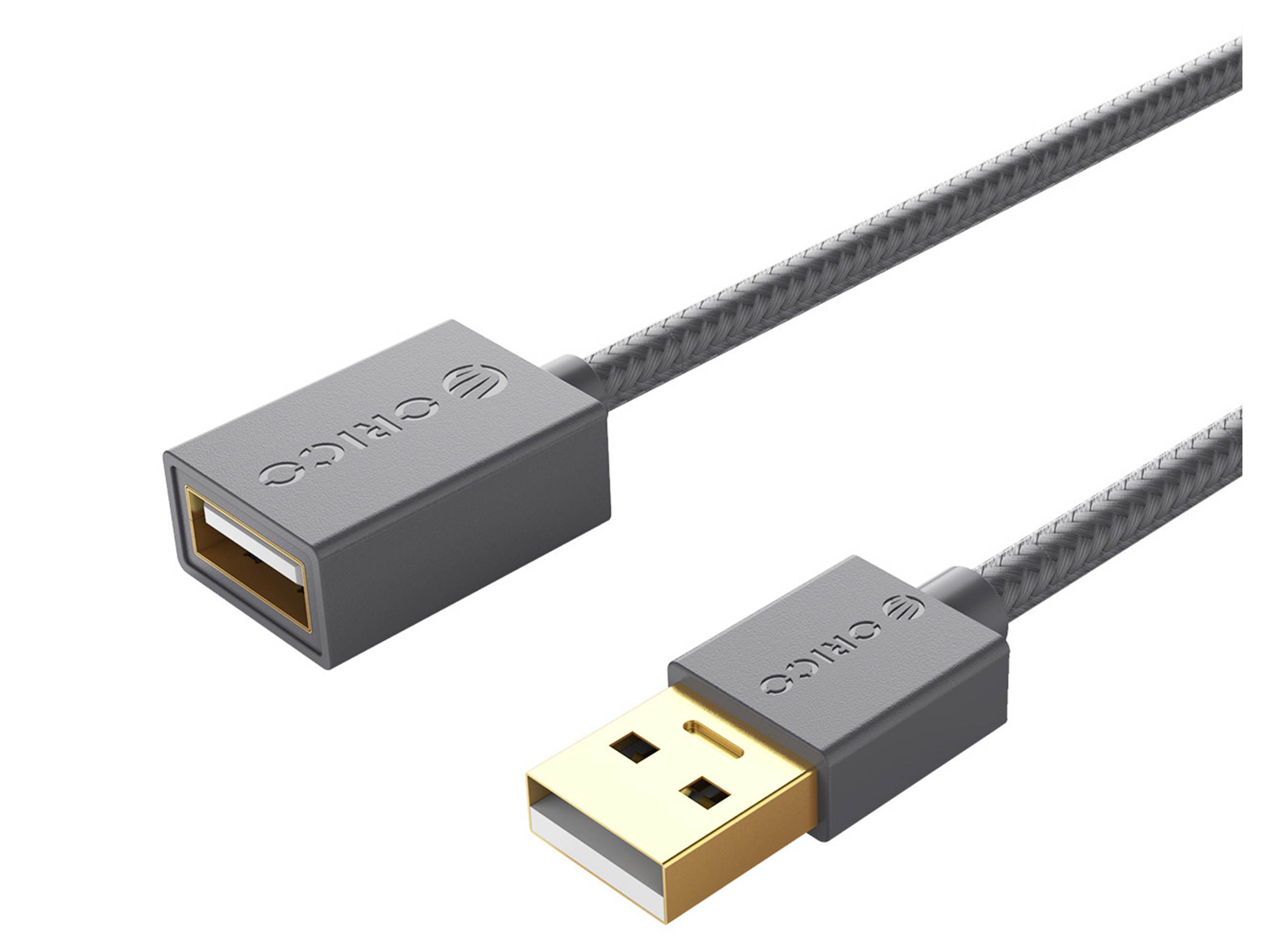 ORICO USB2.0 to USB 2.0 Male to Female Extension Cable - Black /Silver with Gold Plated Connectors 1.64ft-10ft 0.5m to 3m