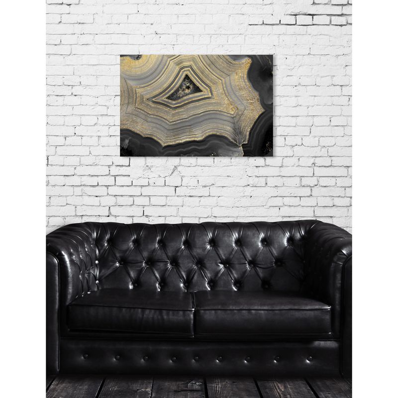 24" x 36" Dubbio Geode Abstract Unframed Canvas Wall Art in Gold - Oliver Gal