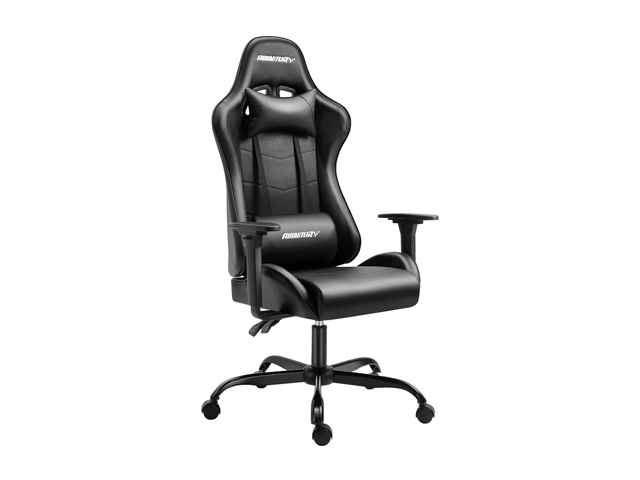 Gaming Chair, Racing Style Computer Desk Chair Padded Armrests Ergonomic Lumbar Support Adjustable Height