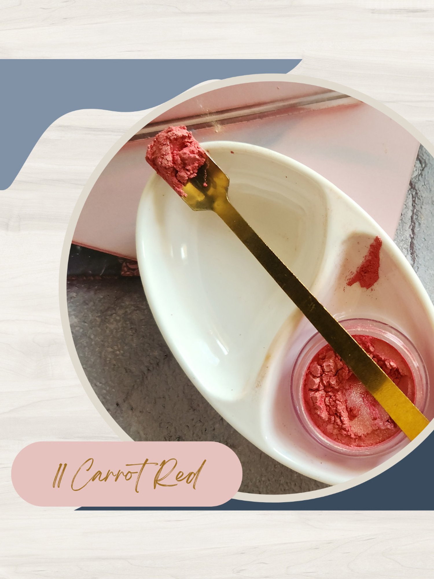 KINDED Makeup Pigments Loose Shimmer Powder Eyeshadow 08 Sky Blue & 11 Carrot Red Combo