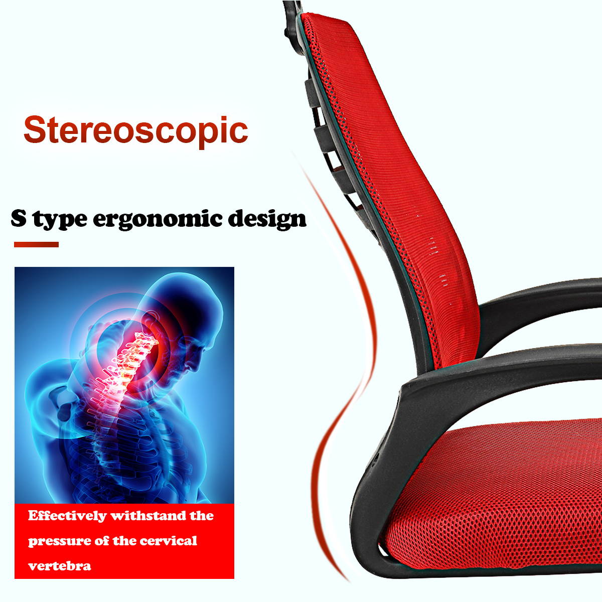 Ergonomic Office Chair Mesh Chair Ergonomic Swivel Mid Back Computer Chair Home Work