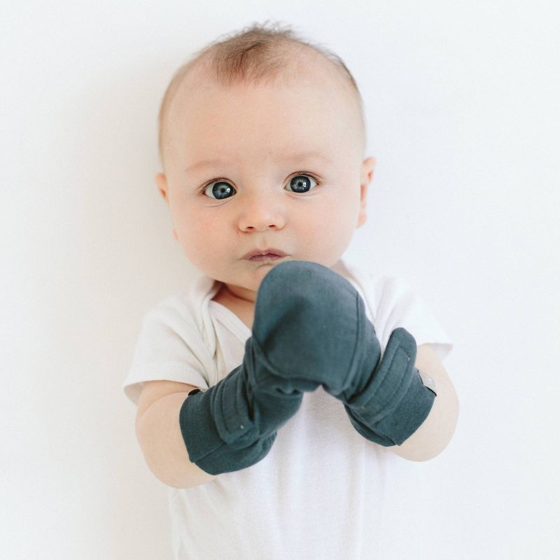 Goumi Baby Organic Cotton Midnight Mittens - Blue 0-3M
