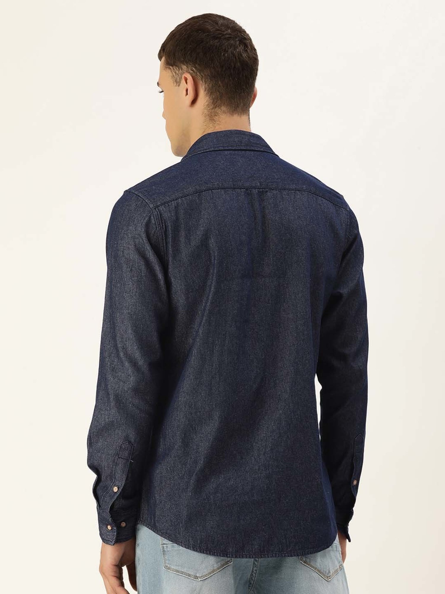 Bene Kleed Navy Regular Fit Denim Shirt
